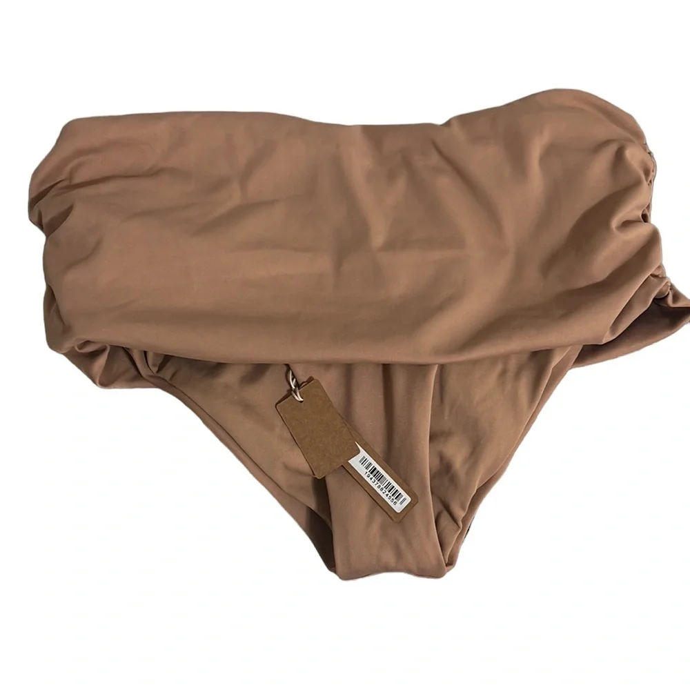 SKIMS Sculpting Swim Fold Over Bikini Bottom in Sienna NWT